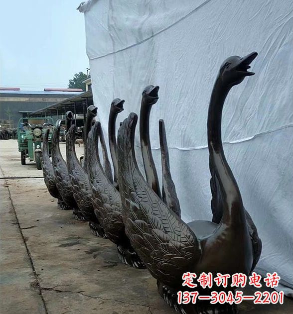 徐州天鹅喷泉铜雕,园林喷泉水景流水组件