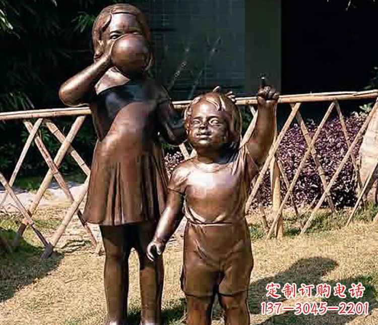 徐州铜雕吹气球儿童
