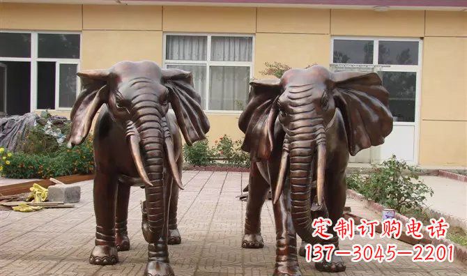徐州铜雕大象公司门口动物雕塑