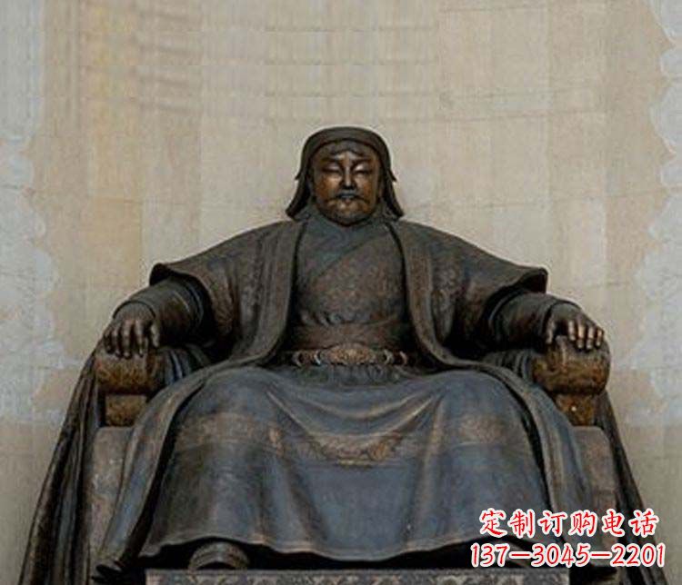 徐州铜雕大型成吉思汗雕塑