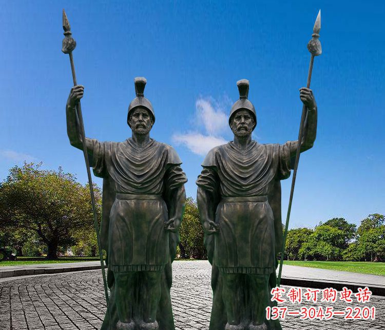 徐州铜雕古罗马战士人物
