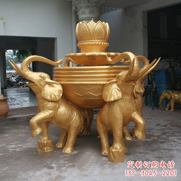 徐州铜雕喷水大象雕塑