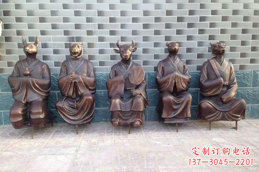 徐州铜雕兽首人身十二生肖雕塑