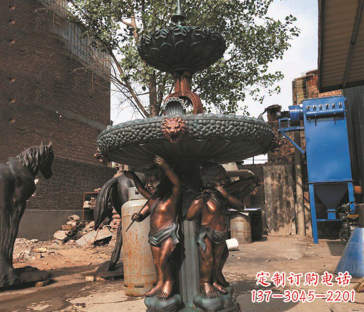 徐州铜雕西方人物喷泉景观雕塑