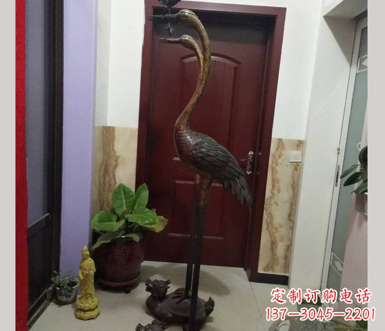 徐州铜雕仙鹤踩龟雕塑摆件 (2)