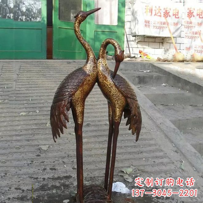 徐州铜雕仙鹤夫妻