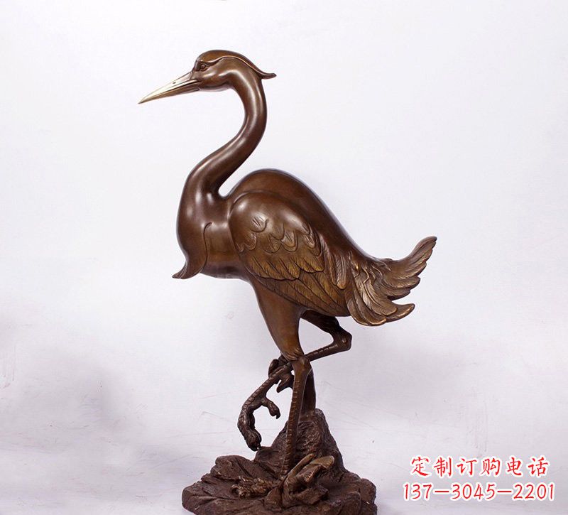 徐州铜雕仙鹤动物雕塑