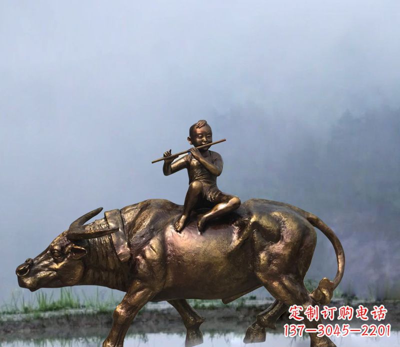徐州铜雕园林牧童骑牛