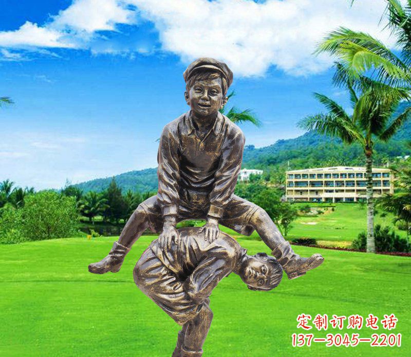 徐州铜雕园林玩游戏儿童雕塑