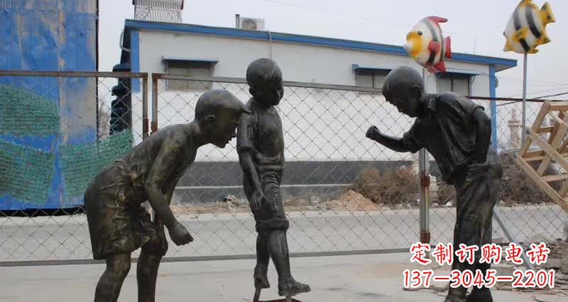 徐州玩陀螺人物铜雕