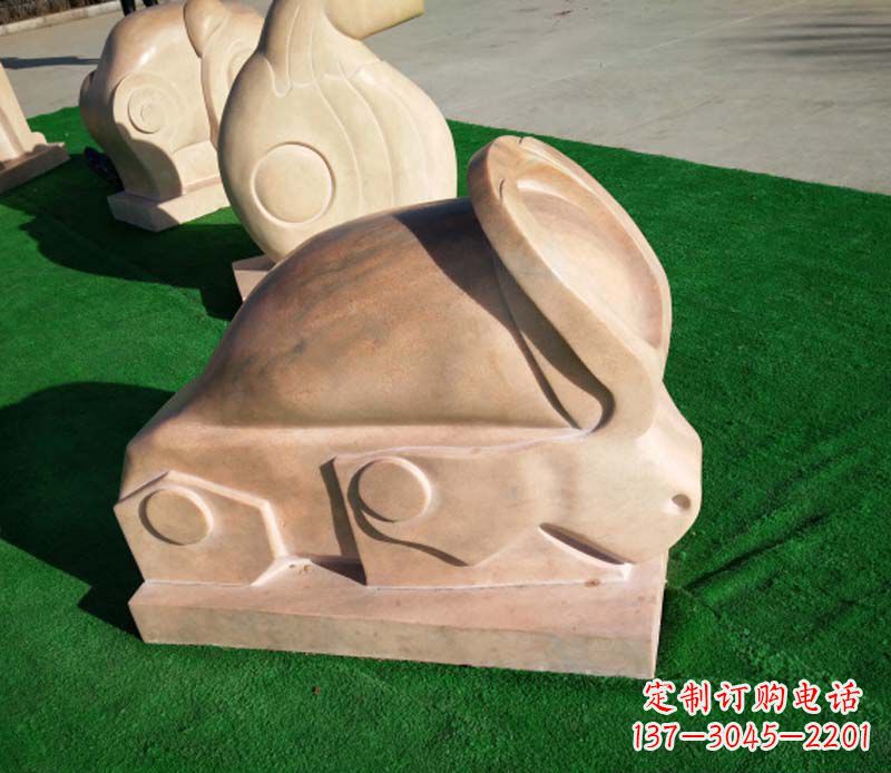 徐州晚霞红抽象十二生肖石雕
