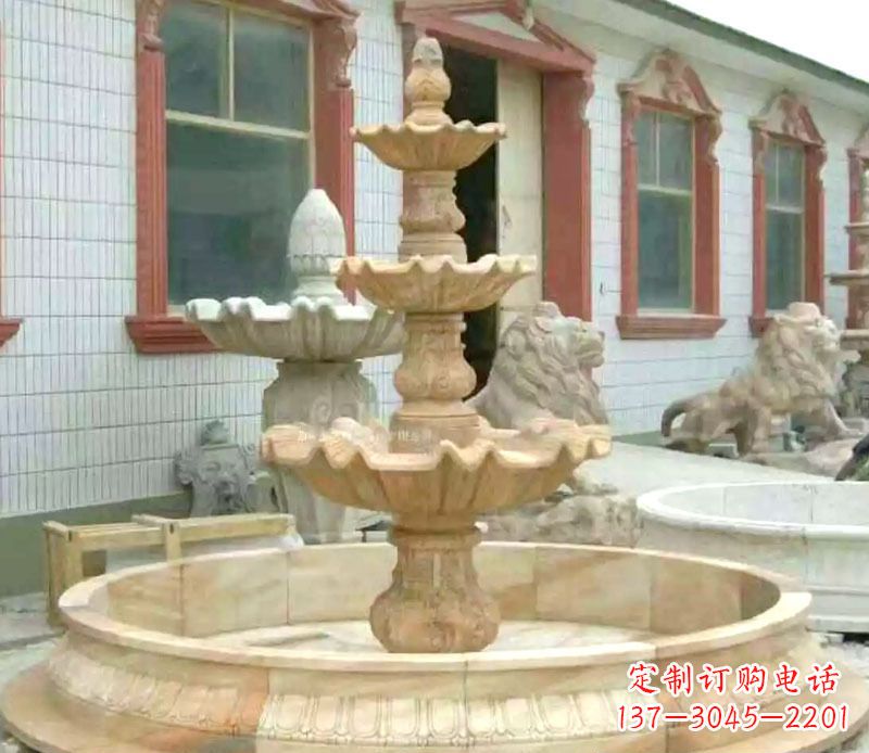 徐州晚霞红大型喷泉石雕 (3)