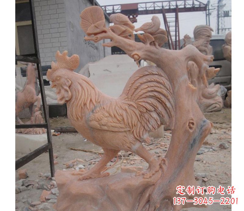 徐州晚霞红公鸡雕塑