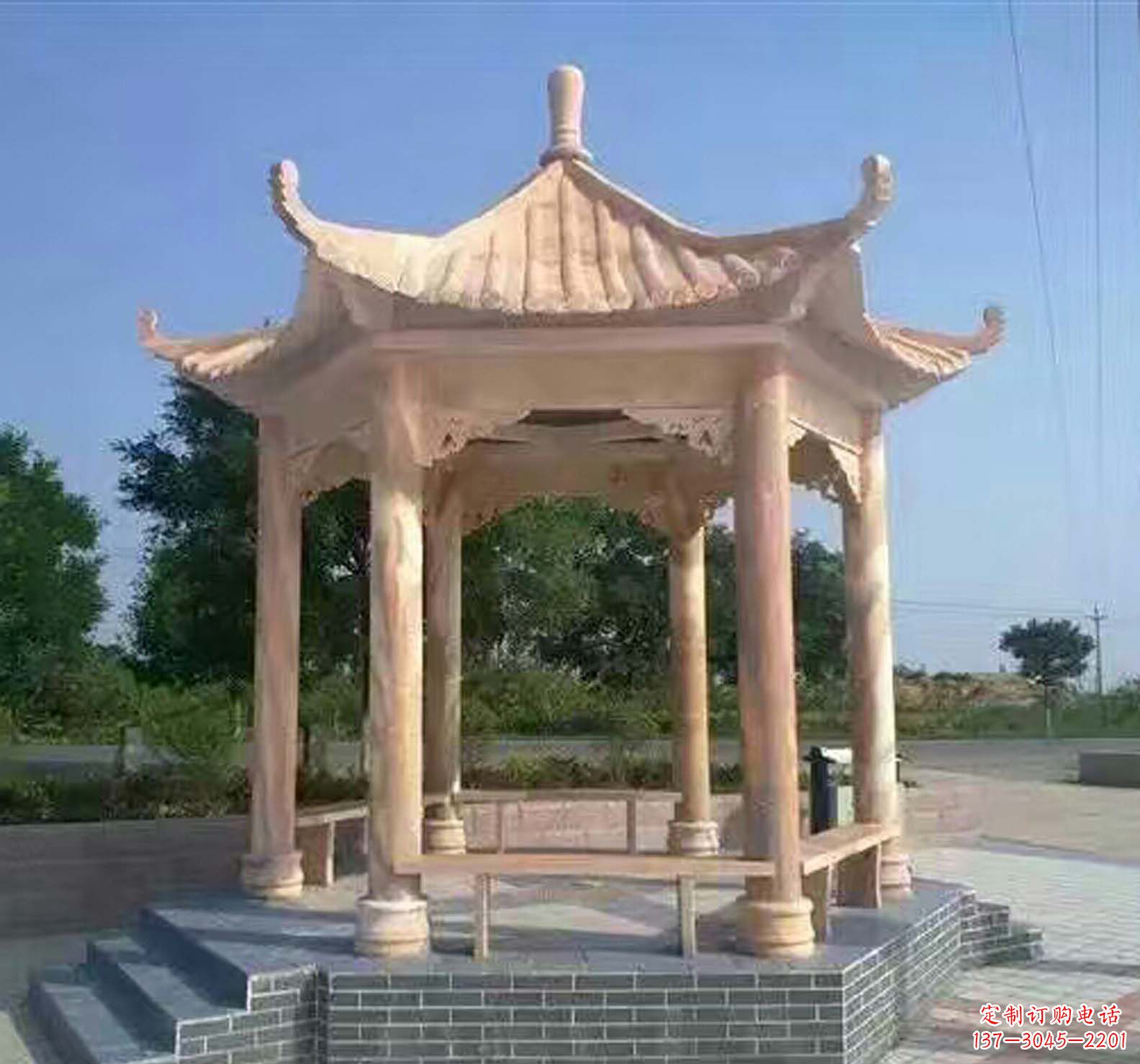 徐州晚霞红公园景观凉亭