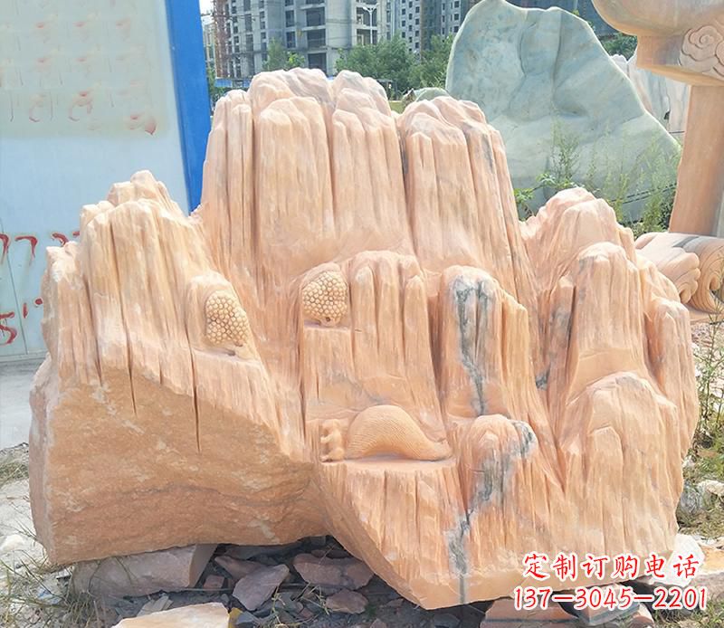 徐州晚霞红景观假山雕塑