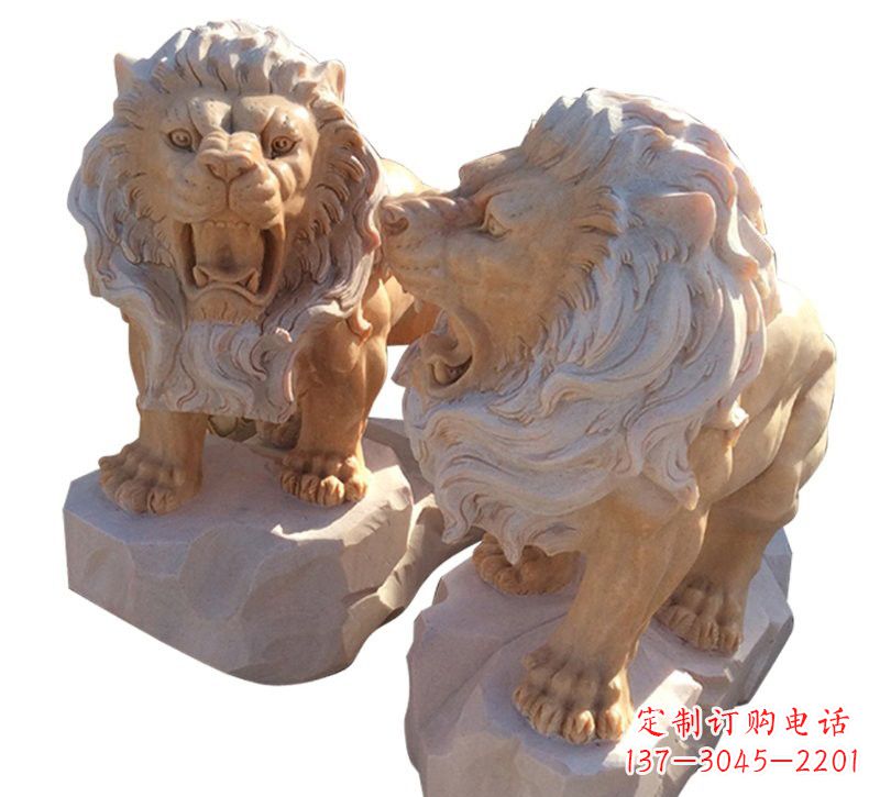 徐州晚霞红欧式西洋狮子雕塑