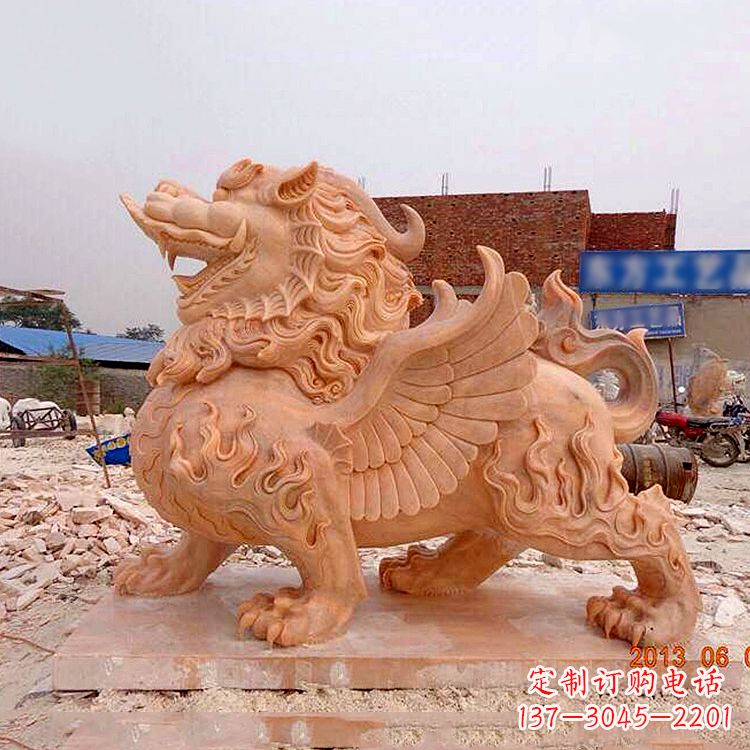 徐州晚霞红貔貅雕塑