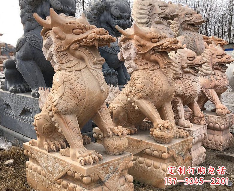 徐州晚霞红麒麟石雕 (2)