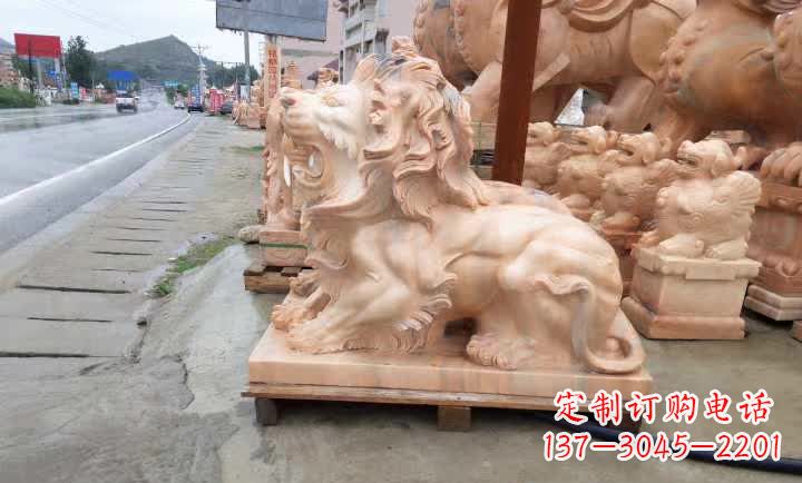 徐州晚霞红狮子雕塑