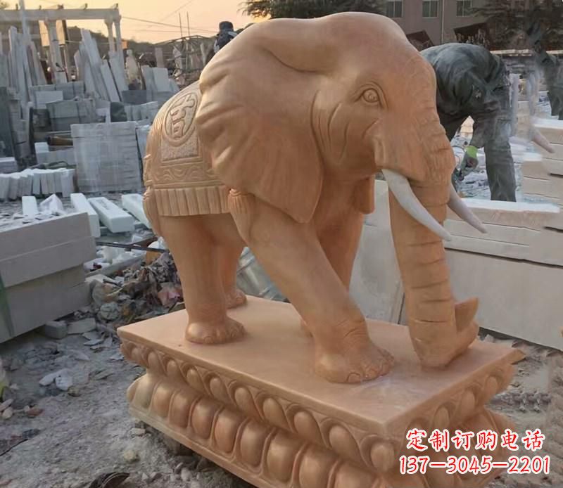 徐州晚霞红元宝招财大象