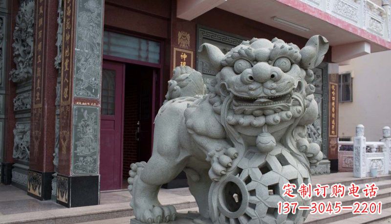 徐州网球狮石雕南方狮子雕塑