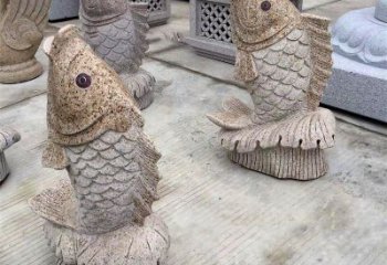 徐州花岗岩石雕-鲤鱼雕塑