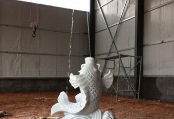 徐州汉白玉石鲤鱼雕塑，让你的梦想成真！
