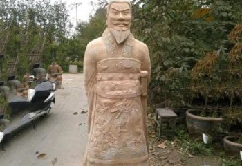 徐州中领雕塑：以秦始皇晚霞红石雕像闻名