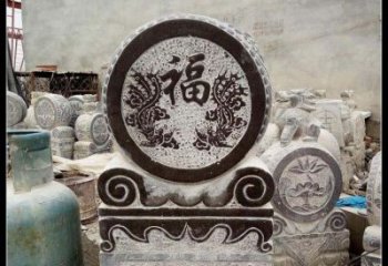 徐州青石凤凰浮雕抱鼓石，精致历久弥新