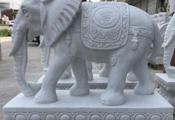 徐州青石纳福动物大象雕塑，完美缔造家庭装饰风景