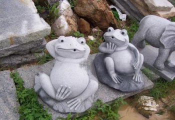 徐州别具一格的青石青蛙喷水雕塑