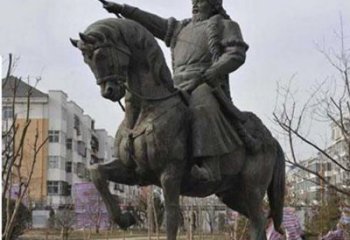 徐州精致雕刻成吉思汗青铜骑马