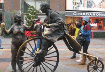 徐州骑自行车铜雕，精美的艺术礼物