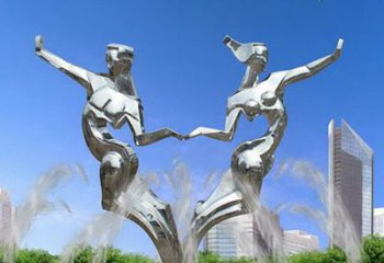 徐州爱情镌刻，不锈钢抽象情侣雕塑
