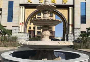 徐州三层欧式喷泉石雕，为小区增添质感