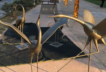 徐州上海不锈钢动物鹤雕塑，精美绝伦
