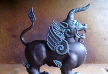 徐州传承中国神兽文化的独角兽铜雕塑