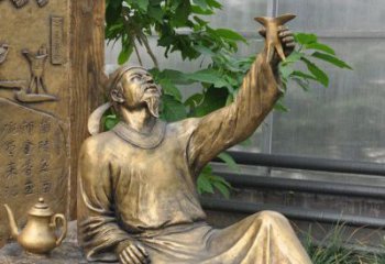 徐州象征文学大师李白的铜雕像