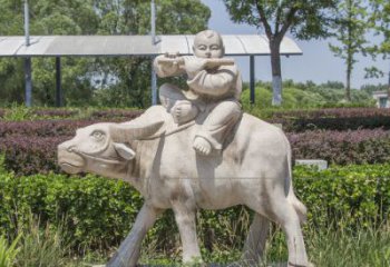 徐州石雕牧童牛雕塑，让传统气息永存