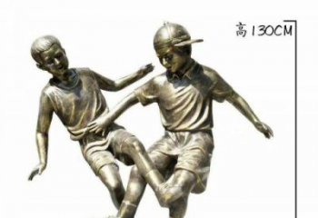 徐州踢足球人物铜雕 (2)