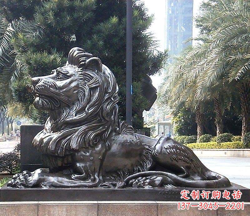 徐州卧着的西洋狮看门狮子铜雕