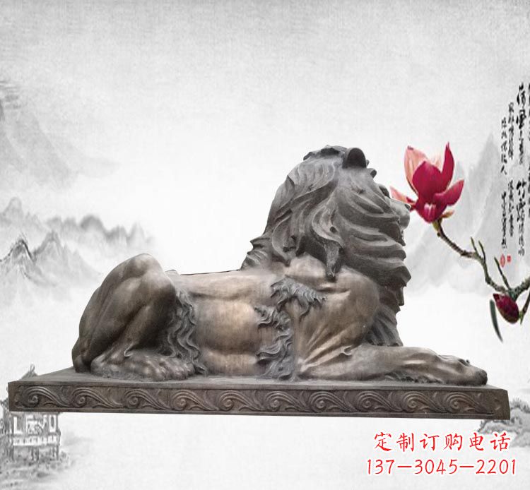 徐州卧着的西洋狮子铜雕