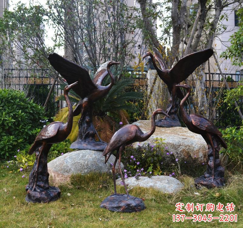 徐州仙鹤铜雕塑 (2)