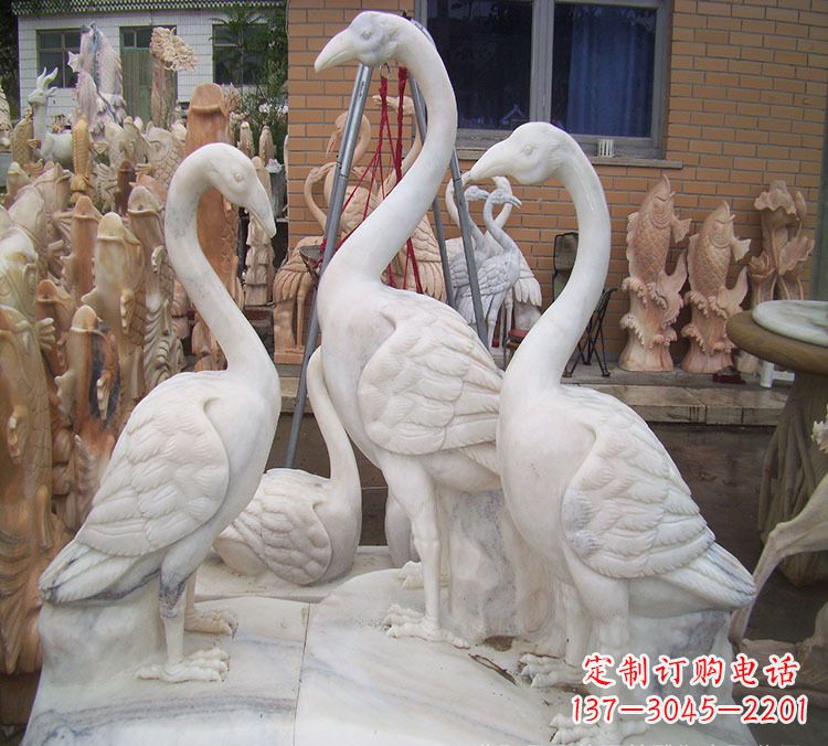 徐州仙鹤衔树枝 石雕