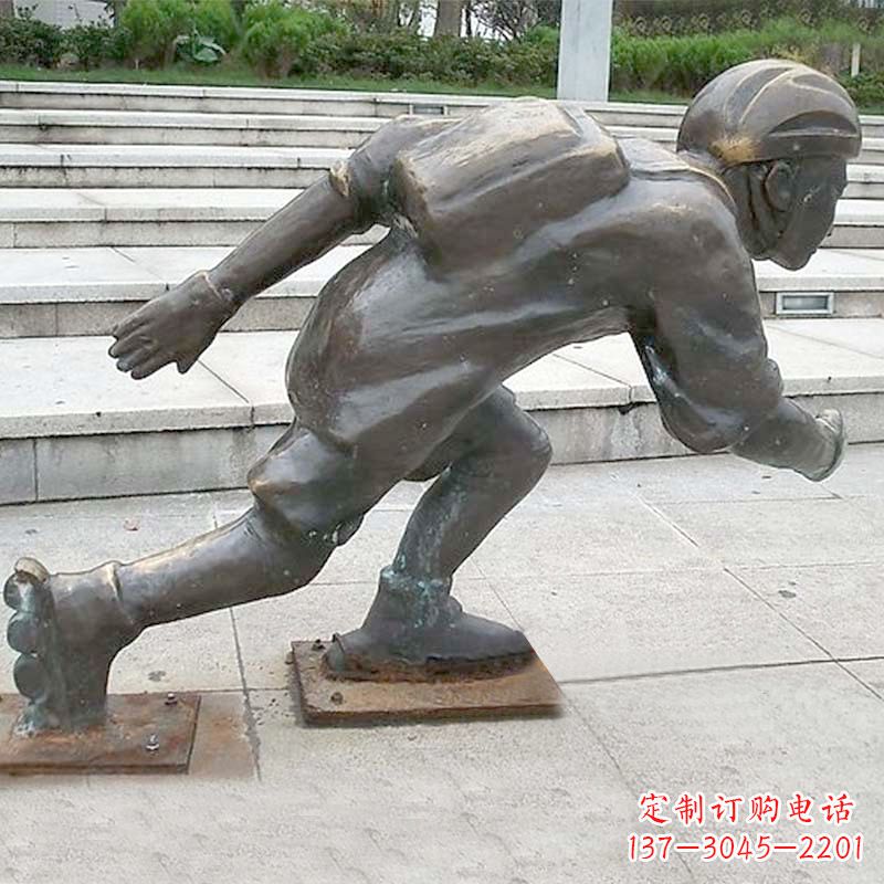 徐州小孩滑旱冰广场人物运动雕塑