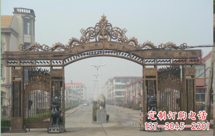徐州小区不锈钢门口牌坊雕塑