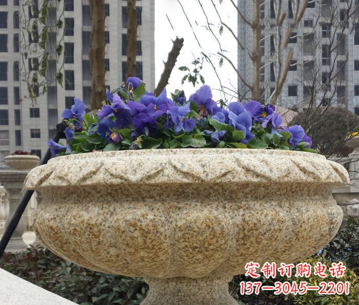 徐州小区景观大理石花盆石雕