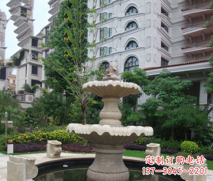 徐州小区景观大理石鲤鱼喷泉石雕