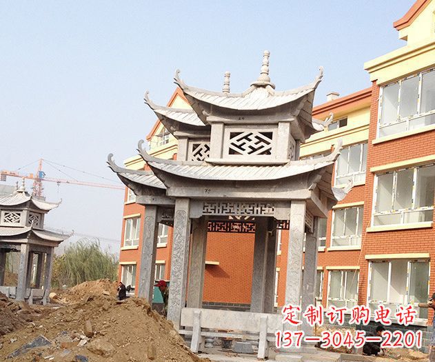徐州小区景观大理石凉亭石雕