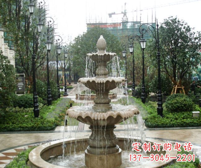 徐州小区景观大理石喷泉石雕 (4)